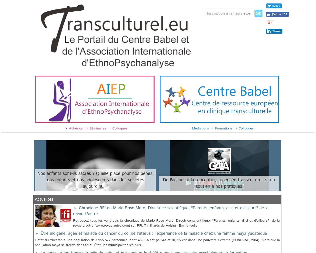 Transculturel.eu : le Portail des ressources transculturelles