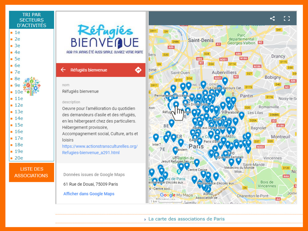 La Google Map sur Actionstransculturelles.org