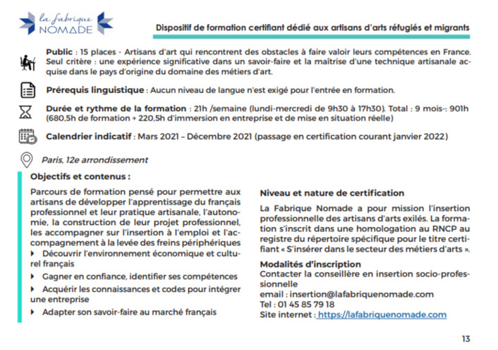 Les formations Paris Tous en jeux 2021