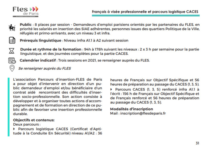 Les formations Paris Tous en jeux 2021