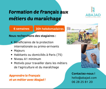 Abajad - Formation aux métiers du maraîchage 