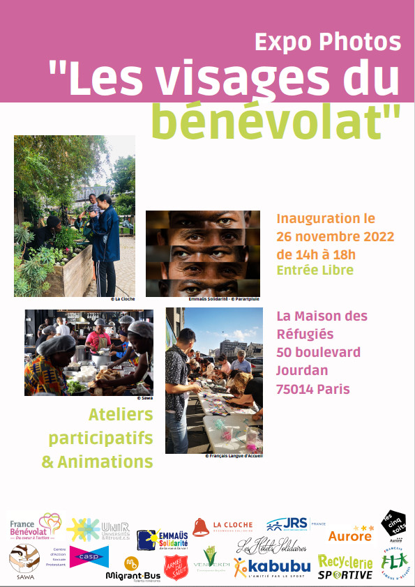 Save the date - 26 novembre : Exposition Les visages du bénévolat 