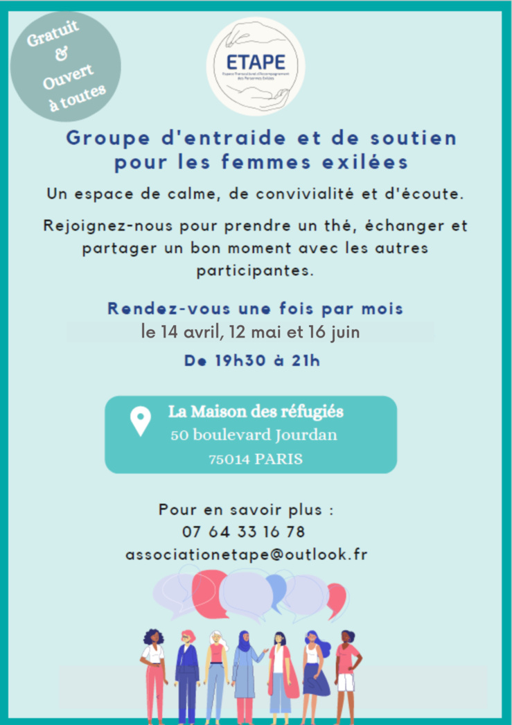 Groupe de paroles pour les femmes exilées avec ETAPE Groupe de paroles pour les femmes exilées avec ETAPE