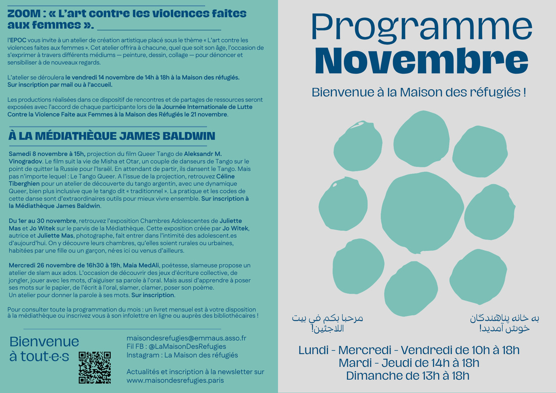 Programme & flyer mensuel Maison des réfugiés Programme & flyer mensuel Maison des réfugiés