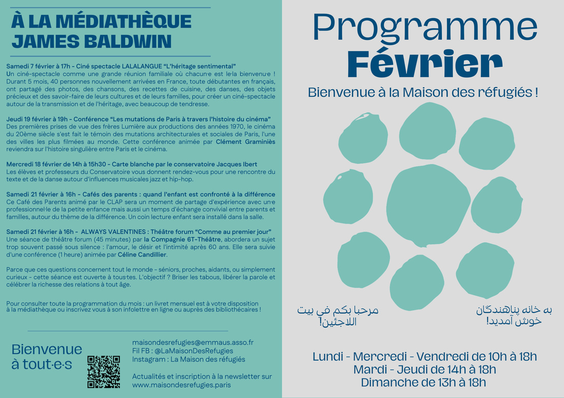 Programme & flyer mensuel Maison des réfugiés Programme & flyer mensuel Maison des réfugiés
