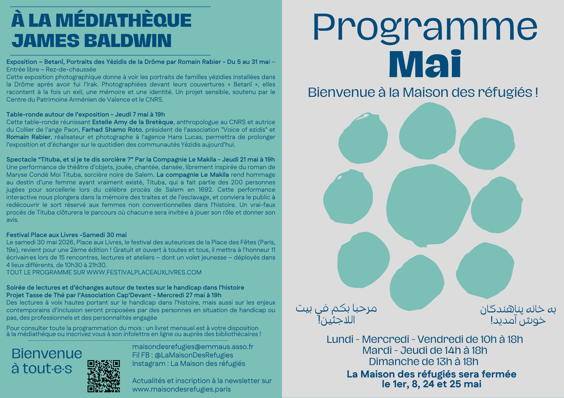 Programme & flyer mensuel Maison des réfugiés Programme & flyer mensuel Maison des réfugiés