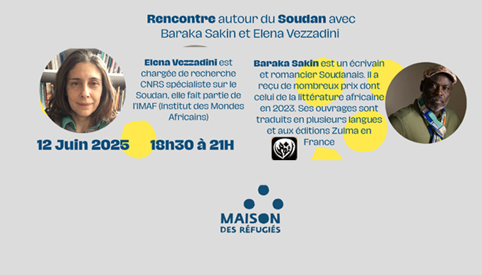 Jeudi 12 juin : Rencontre Abdelaziz Baraka Sakin et Elena Vezzadini Jeudi 12 juin : Rencontre Abdelaziz Baraka Sakin et Elena Vezzadini
