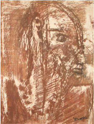 Zirignon Grobli, Figure du passé. 1995 (70 x 60)