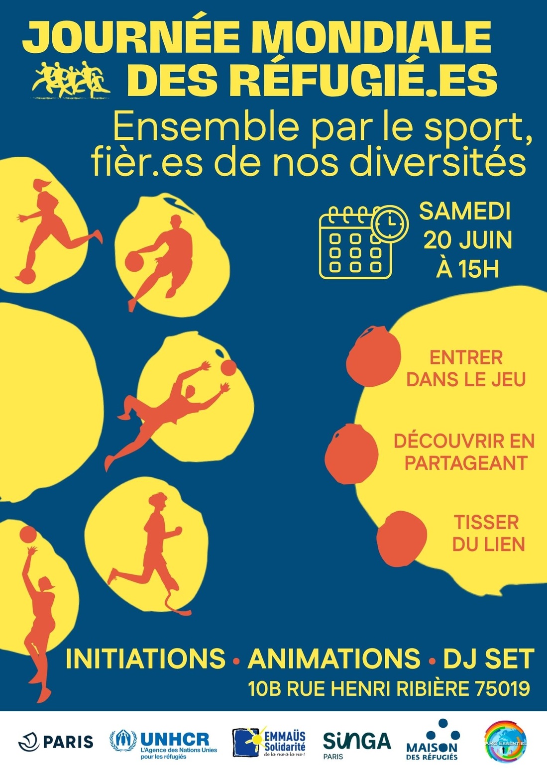 Samedi 20 juin - Journée mondiale des réfugiés Samedi 20 juin - Journée mondiale des réfugiés