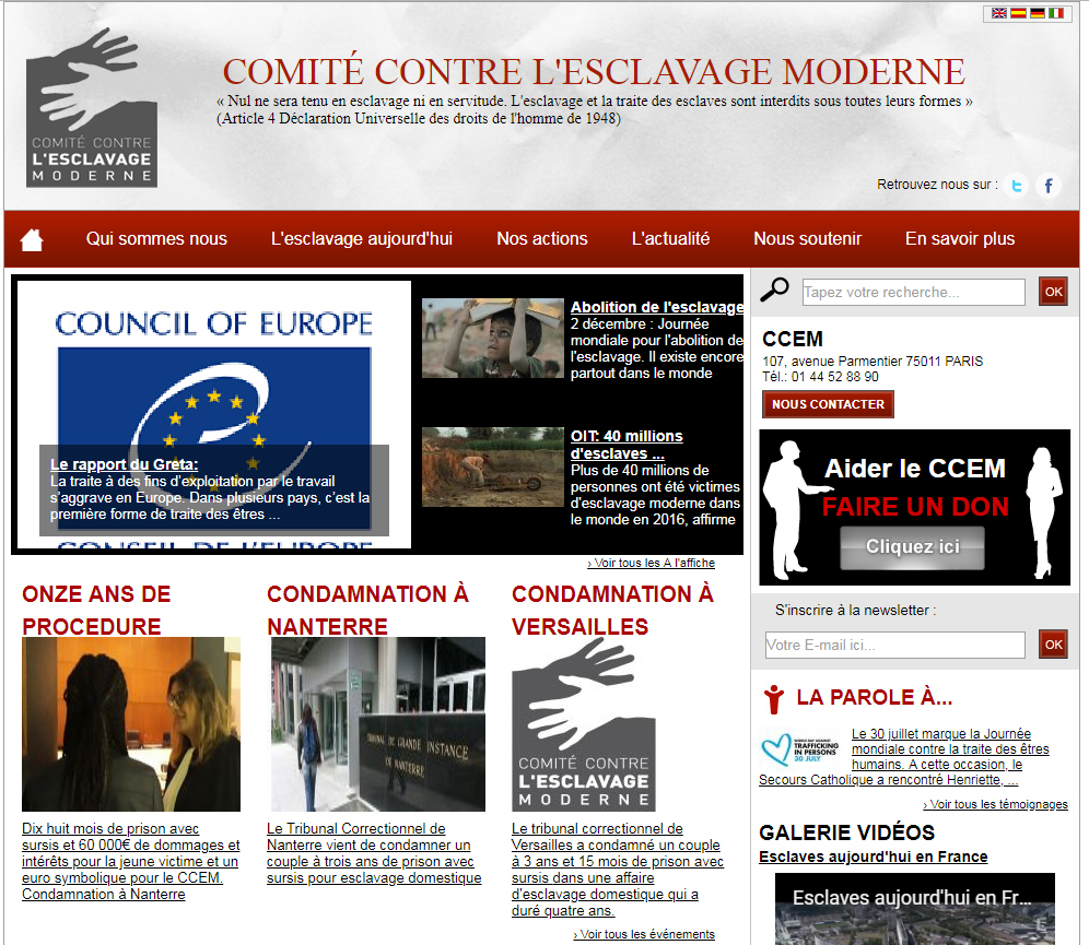 Comité Contre l'Esclavage Moderne, CCEM