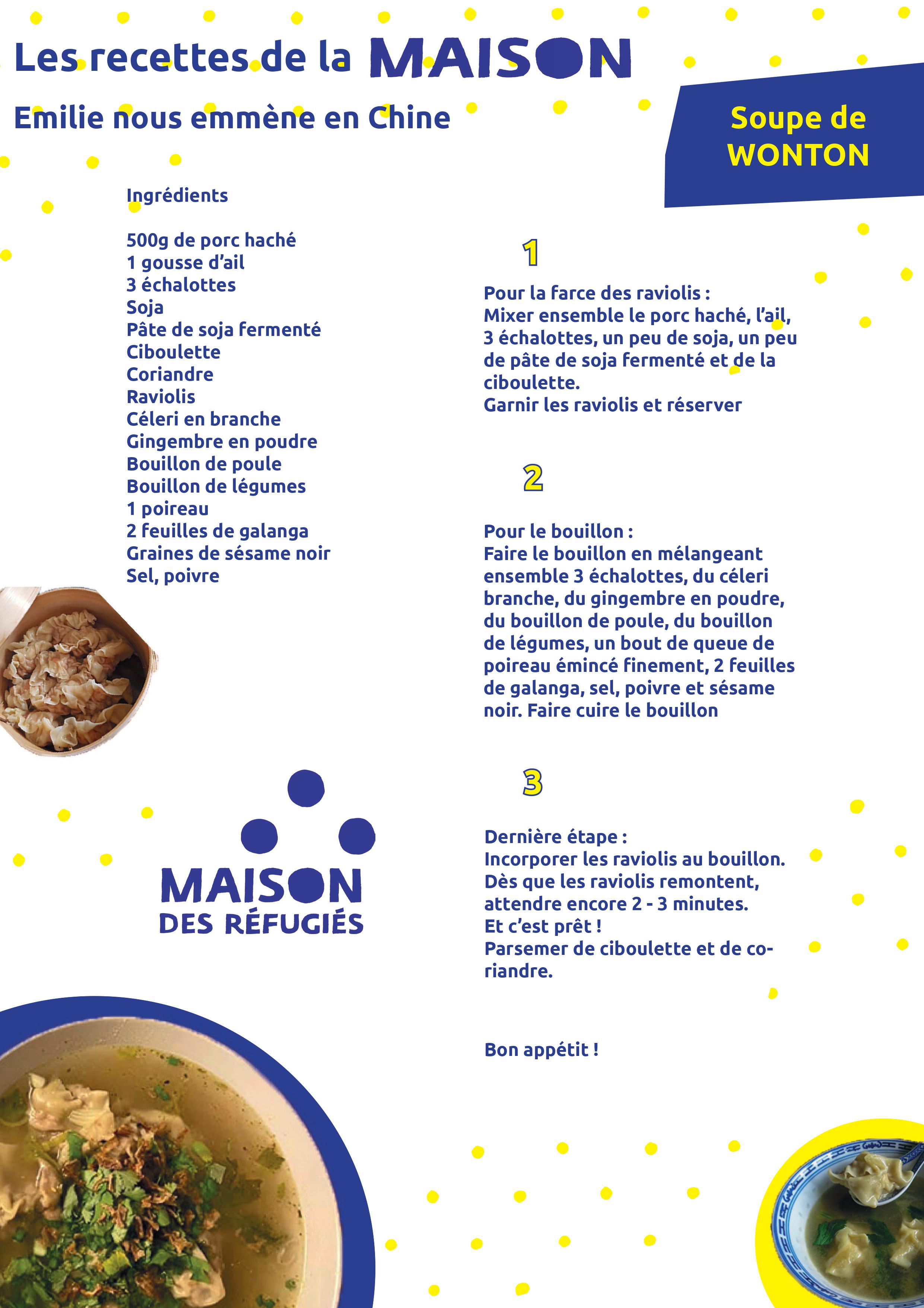 Les recettes de la Maison