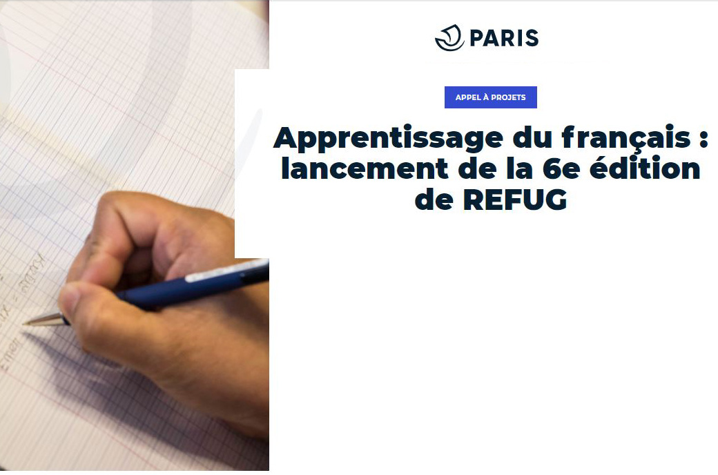 6ème édition de REFUG, appel à projet pour l'apprentissage du français à destination des réfugiés et demandeurs d'asile