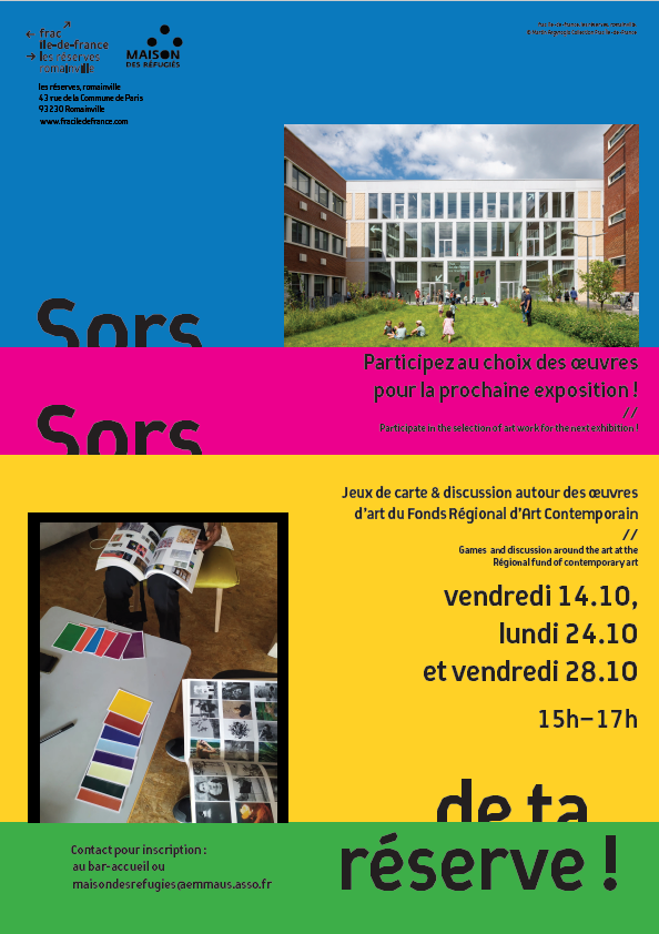 Sors de ta réserve - Ateliers avec le FRAC - Fond régional d'art contemporain ! Sors de ta réserve - Ateliers avec le FRAC - Fond régional d'art contemporain !