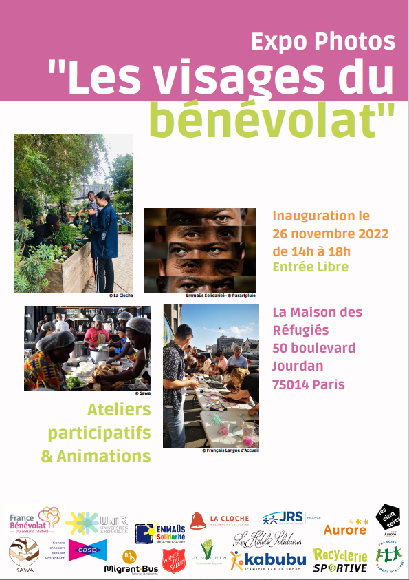 Save the date - 26 novembre : Exposition Les visages du bénévolat  Save the date - 26 novembre : Exposition Les visages du bénévolat