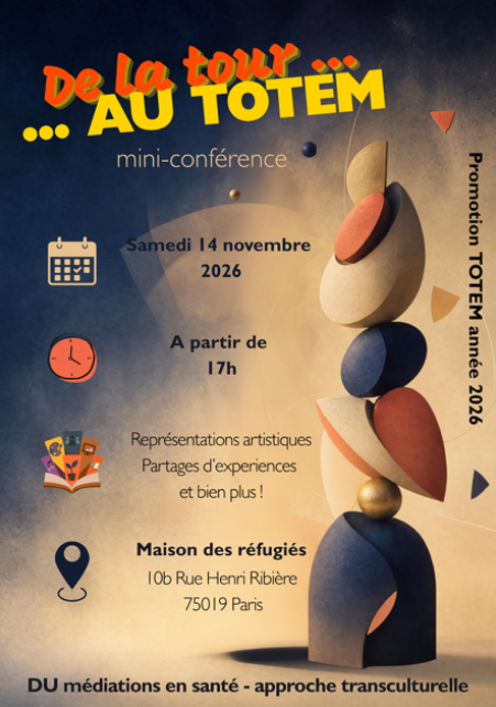 Samedi 14 novembre - Conférence "De la tour au totem" avec le DU H2M