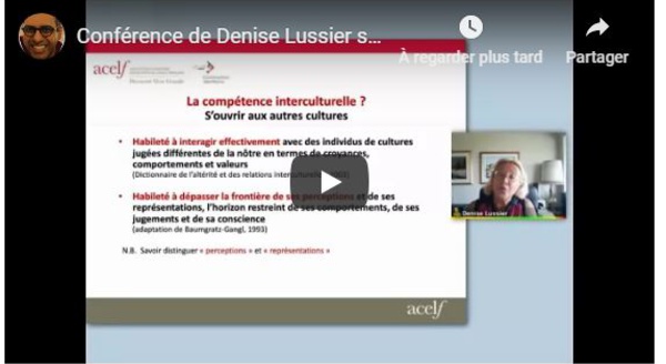 Conférence de Denise Lussier sur Les compétences culturelles, interculturelles et transculturelles
