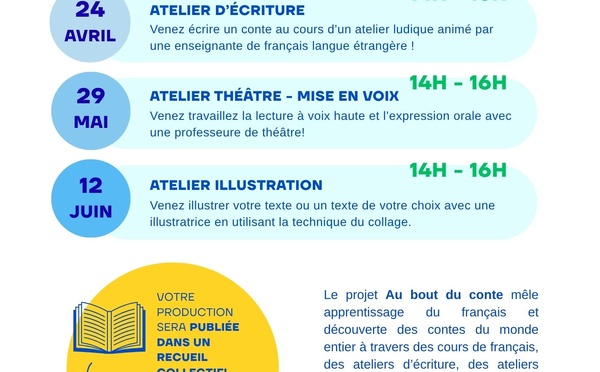 Vendredi 29 mai - Au bout du conte : Atelier de théâtre et mise en voix 